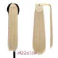 Extension de cheveux queue de cheval longue et lisse blonde avec des paillettes et velcro. - M22613#