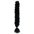 Synthetic jumbo braid hair extension for African box braids, black heat resistant fiber. - Style 1