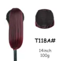 Extension de Queue de Cheval Raide Synthétique à Cordon 14 Pouces 100g Ombré Bourgogne - Couleur T118A#
