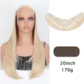 V-shape one-piece synthetic hair extension, 20-inch blonde layered wig with clips for volume. - M24613# Light Blonde