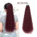 Mattes synthetisches Hochtemperatur-Faser-Locken-Pferdeschwanz-Haarteil mit Gummiband. - M118A#