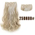 Extensions de cheveux bouclés synthétiques clip-in mèches blondes ensemble de 4 - Couleur 25DH80#