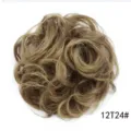Chignon per capelli sintetici ricci, accessorio per acconciature colore 12T24#. - 12T24# Marrone Chiaro Sfumato