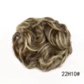 Estensione per chignon riccio sintetico, posticcio marrone e biondo da donna, 22H10# - 22H10# Biondo Chiaro