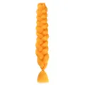 Orange synthetic jumbo braiding hair extension, 165g vibrant long braided wig piece. - A20
