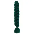 Dark green jumbo braid synthetic hair extension for African box braids and hip hop hair styling. - Dark Green