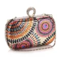 Elegante vrouwen pailletten avondtas clutch met ketting en strass ring sluiting voor feest. - Roosrood Goud
