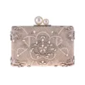 Elegante kralen strass avondtas clutch met dubbele parelsluiting voor feestjes en bruiloften. - Abrikoos