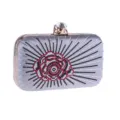 Elégant sac de soirée pochette strass avec cristaux scintillants pour robe de fête femme. - Argent