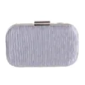 Zilveren geplooide avondtas, elegante harde clutch handtas voor dames feestje bruiloft. - Zilver