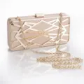 Elegante holle geometrische avondtas clutch met gouden ketting voor dames feestje. - Goud