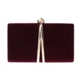 Dames fluwelen avondtas clutch harde doos met metalen sluiting voor feest en huwelijk. - Bordeauxrood