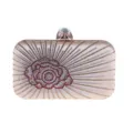 Élégant sac de soirée pour femme avec strass étincoyants et finition en satin luxueuse. - Abricot