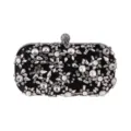 Elegante zwarte avondtas clutch met schitterende strass-steentjes en parels voor feesten - Zwart