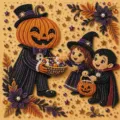 Kit de pintura de diamante Halloween calabaza bruja bordado de cuentas regalo decoración - LC-105 (Marco Interior 20x20x1.5 cm Bolsa OPP)