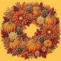 Kit DIY de pintura de diamante de calabaza de Halloween corona de otoño arte de cuentas regalo - LC-112 (Lienzo Sin Marco 25x25 cm Bolsa OPP)