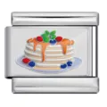 Stainless Steel Italian Charm DIY Bracelet Link Sweet Pancake Enamel Jewelry Accessory Part - Pancake Pattern (ICP-JC121-7S)