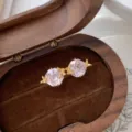 S925 sterling silver pink zircon butterfly stud earrings, exquisite Japanese light luxury style. - Butterfly Stud Earrings (XE235-DH) / 925 Silver / Pink Zirconia / Gold
