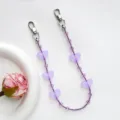 Lila Herz Kristall Perlenkette Handy Anhänger süße Taschenanhänger Dekoration Gurt - Pink Violett (S-Y26019H)