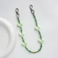 Grüne Herz Kristall Handykette und Taschenanhänger mit Doppelverschluss für süssen Stil. - Hellgrün (S-Y26019L)