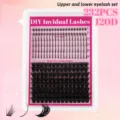 DIY individual eyelashes set 232pcs 120D cluster lashes natural volume upper lower lashes - DIY-D-005 (232 Clusters)