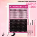 DIY individual eyelash extension kit with upper and lower lashes, bond, seal, and tweezers. - DIY-D-005 Lashes Kit