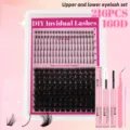 DIY individual eyelash extension kit with glue and tweezers for natural long volume. - DIY-D-006 Lashes Kit