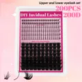 DIY Wimpernverlängerung Set 200Stk gemischte Längen Cluster Wimpern oben unten natürlich - DIY-D-007 (200 Cluster)