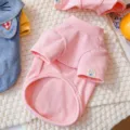 Maglietta a righe rosa per gatti, simpatico abbigliamento per piccoli cani, tessuto morbido. - Taglia S / Stile Con Fibbia di Trazione / Rosa