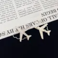 Exquisite airplane rhinestone brooch detail, creative cloud design, sparkling crystal suit pin. - Silver Transparent Rhinestone Style (R204)