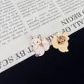 Cute white fox enamel pin brooch metal badge for clothes bags apparel accessories gift - White Fox (R310)
