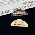 Metal enamel mood tracker cloud brooch pin, detailed close-up showing front and back. - Black Cloud (R212)