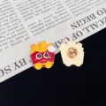Cute cartoon french fry alloy brooch pin, creative fashion food enamel badge accessory for clothes. - French Fries Style (R779)