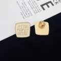 Alloy enamel pin featuring a funny English quote text design, perfect for clothing and bags decoration. - Square Letter Style(R147) / Off White