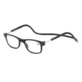 Magnetische hängende Lesebrille für Damen und Herren, tragbares faltbares Design sicher. - +1,00 Grad / Schwarzer Rahmen
