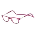 Magnetische klappbare Lesebrille mit Hängehals-Design, tragbar und praktisch für den täglichen Gebrauch. - +1,00 Grad / Lilarahmen