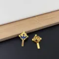 Metal dove cross brooch pin fashion apparel accessories collar pin badge jewelry gift - Blue Enamel Peace Dove (R1100)