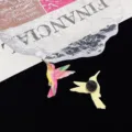 Hummingbird enamel brooch alloy animal bird badge lapel pin clothes accessories fashion gift - Hummingbird Brooch (R1115)