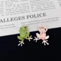 Exquisite alloy rhinestone frog brooch pin, perfect fashion accessory for daily wear. - R1139
