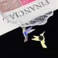 Hummingbird enamel brooch detail view showing colorful front and secure pin back design. - Hummingbird Brooch (R1118)