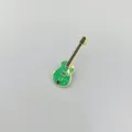 Green electric guitar enamel pin brooch, stylish metal badge for clothing and backpacks. - Green