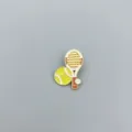 Cute tennis racket and ball enamel pin detail, metal badge for bag clothing decoration. - Tennis(R288)