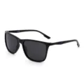 Herren Sonnenbrille polarisiert fuer Outdoor Sport Radfahren Sonnenschutz mit schwarzem Rahmen. - Glänzend schwarzes Gestell mit blau-grauen Gläsern