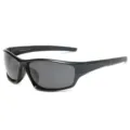 Polarisierte Sport-Sonnenbrille für Outdoor-Radfahren, UV400 Schutz Radfahrbrille. - Schwarzer Rahmen Graue Gläser