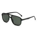 Klassische Doppelsteg Retro Piloten Sonnenbrille fuer Damen und Herren UV Schutz polarisiert - Mattes schwarzes Rahmen Schwarz Grüne Linse