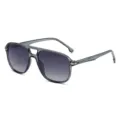 Modische Doppelsteg Piloten Sonnenbrille Retro polarisierte Herren Sonnenbrille neu - Transparenter Grauer Rahmen Graue Verlaufslinse