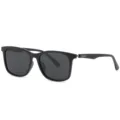 Klassische schwarze polarisierte Sonnenbrille für Damen und Herren, UV-Schutz Fahrbrille. - Mattschwarzes Gestell Graue Gläser
