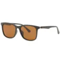 Polarisierte Sonnenbrille fuer Outdoor-Fahrten, stylischer quadratischer Rahmen, braune Glaeser. - Matte Tee Rahmen Tee Linse