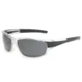 Transparente Sport-Sonnenbrille mit polarisierten Gläsern zum Radfahren und Laufen. - Transparenter Rahmen Schwarze Bügel