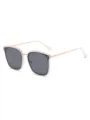Modische Oversize Sonnenbrille mit weißem und roségoldenem Gestell für elegante Looks - Cremeweißer Rahmen Grau Linse (Polarisiert)